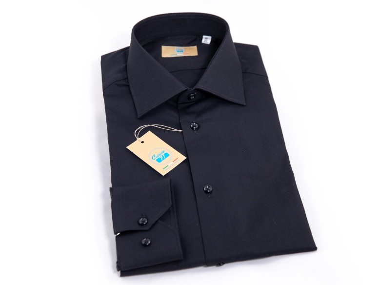 Camicia modello Pavia, tessuto cotone colore nero.